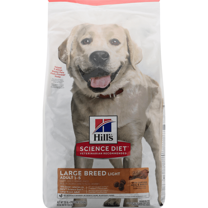 hill's science diet large breed light dog food