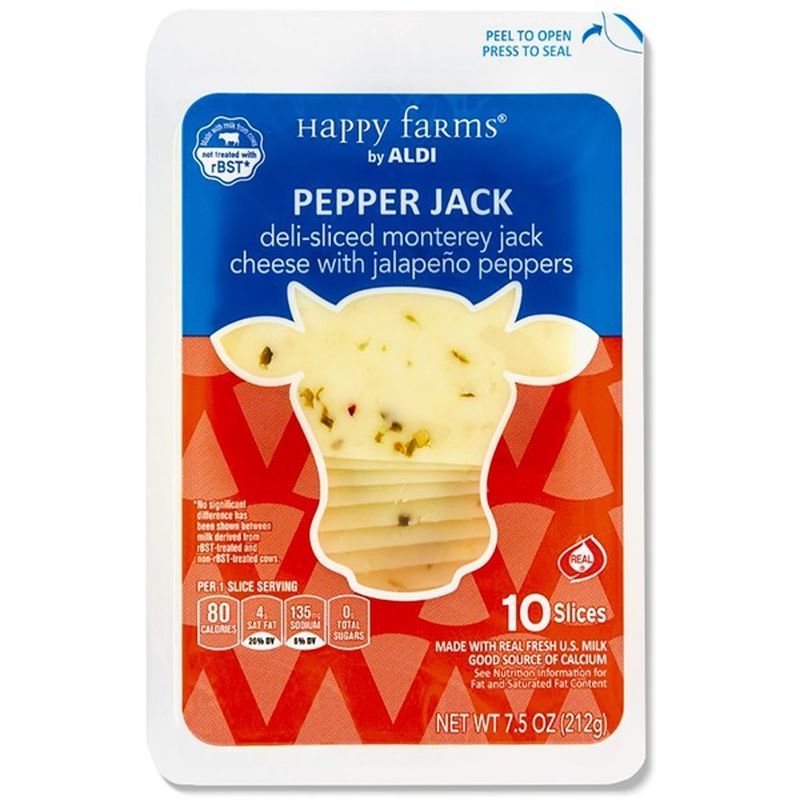 Happy Farms Delisliced Monterey Jack Cheese With Jalapeno Peppers (7.5 oz) from ALDI Instacart