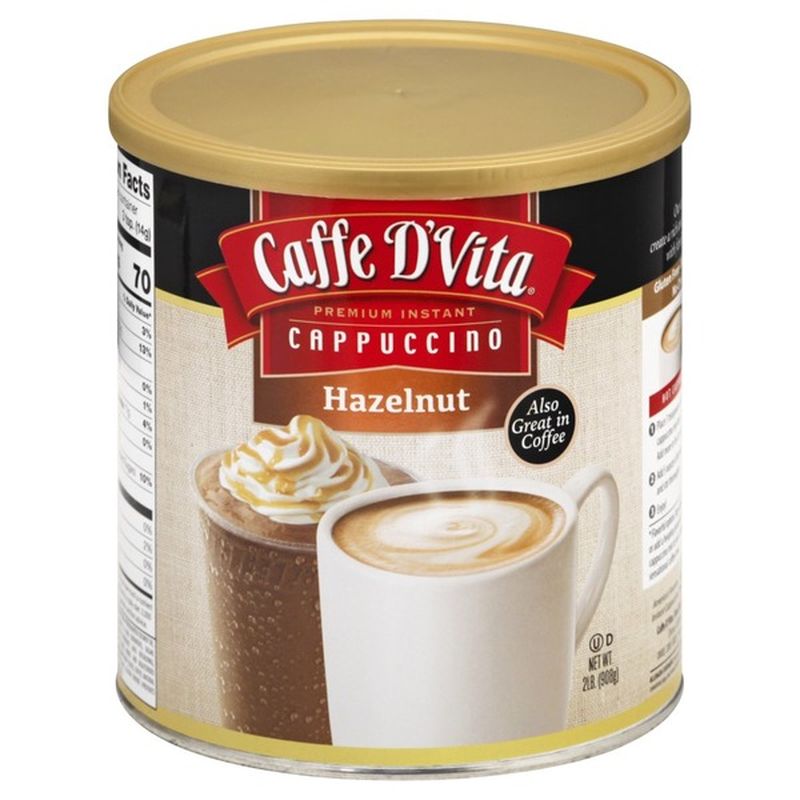 Caffe D'Vita Cappuccino, Instant, Premium, Hazelnut (2 lb