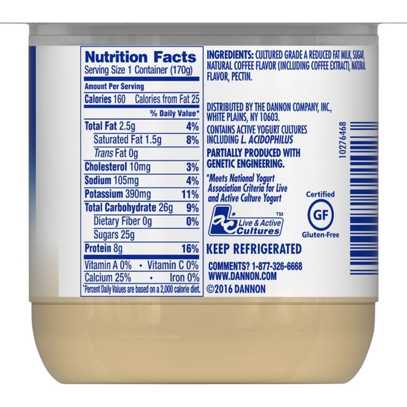 Dannon Coffee Lowfat Yogurt (6 oz) Instacart