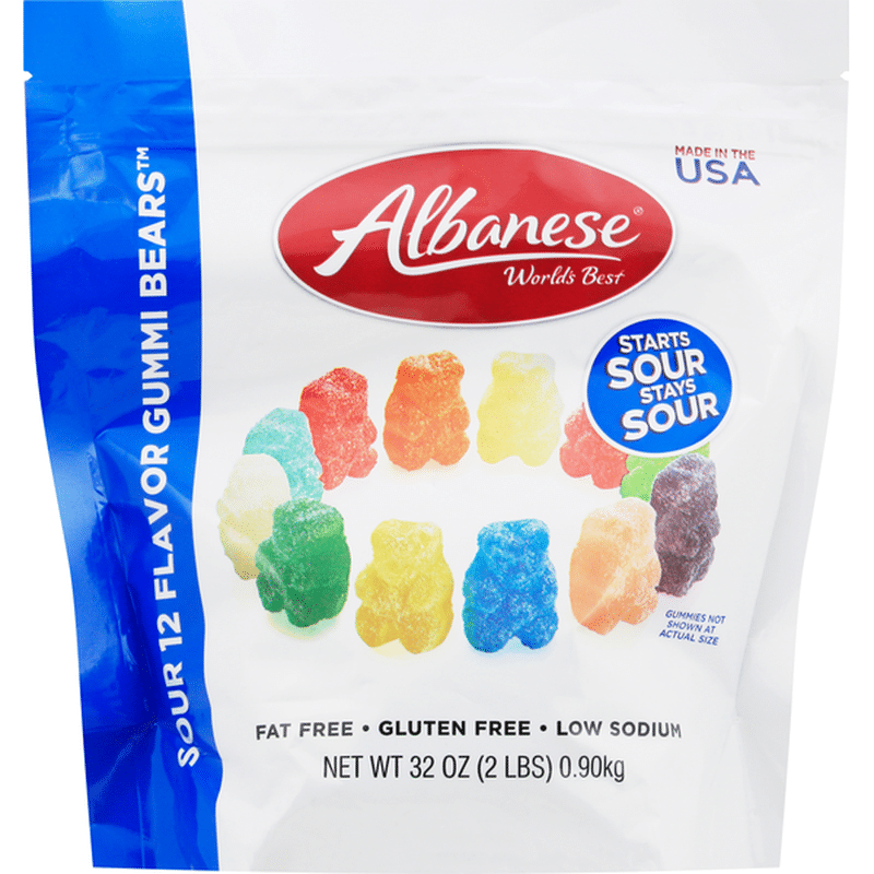 Albanese World's Best Gummi Bears, 12 Flavor, Sour (32 Oz) - Instacart