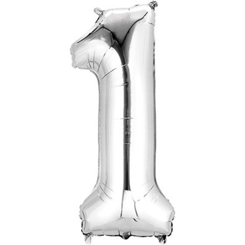 Balloons Everywhere Number 1 Silver Balloon