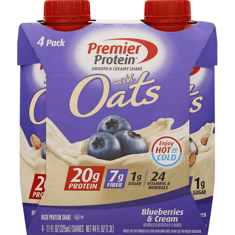 Premier Protein Shake with Oats, Blueberries & Cream, 4 Pack (4 each