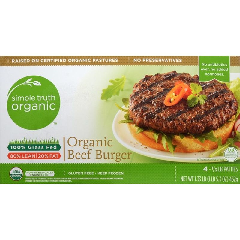 Simple Truth Grass Fed Organic Beef Burger