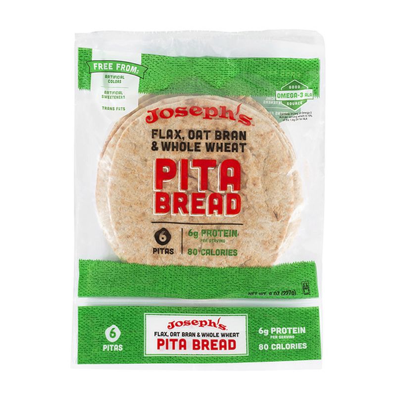 Joseph's Free From Flax, Oat Bran & Whole Wheat Pita Bread (8 oz