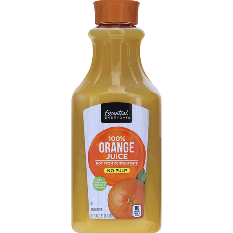 Essential Everyday 100 Juice, Orange, No Pulp (52 oz) Instacart