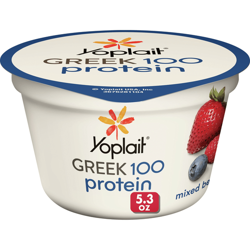 Yoplait Greek 100 Protein Yogurt, Mixed Berry, 14g Protein, Fat Free (5 ...