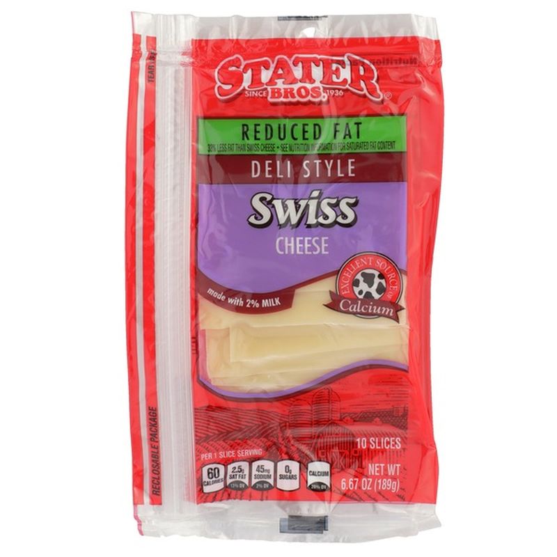 Stater Bros Swiss Deli Style Reduced Fat Slices Cheese