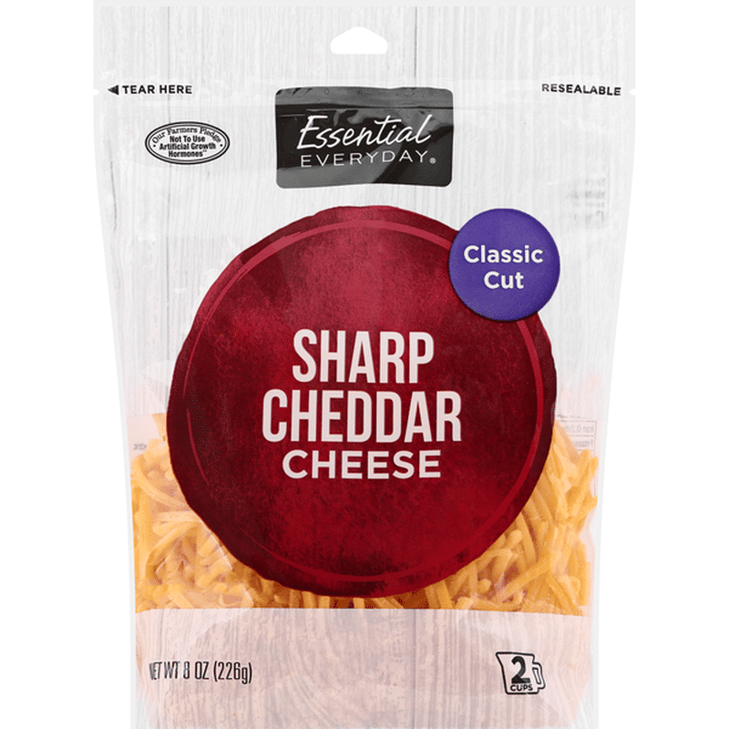 Essential Everyday Cheese, Sharp Cheddar, Classic Cut (8 oz) Instacart