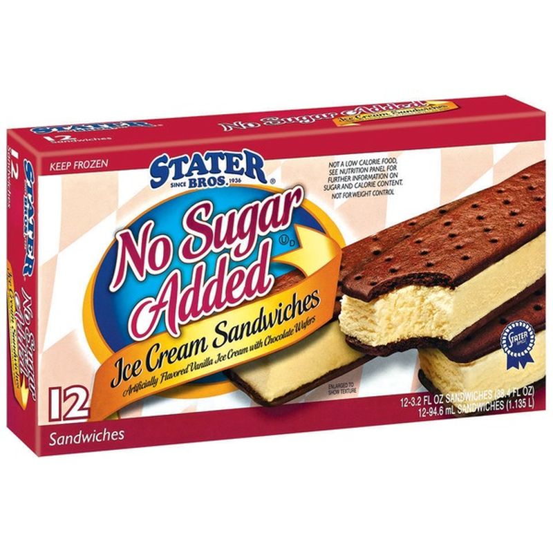 Stater Bros. Markets No Sugar Added 3.2 Oz Ice Cream Sandwiches (12 ct) Instacart