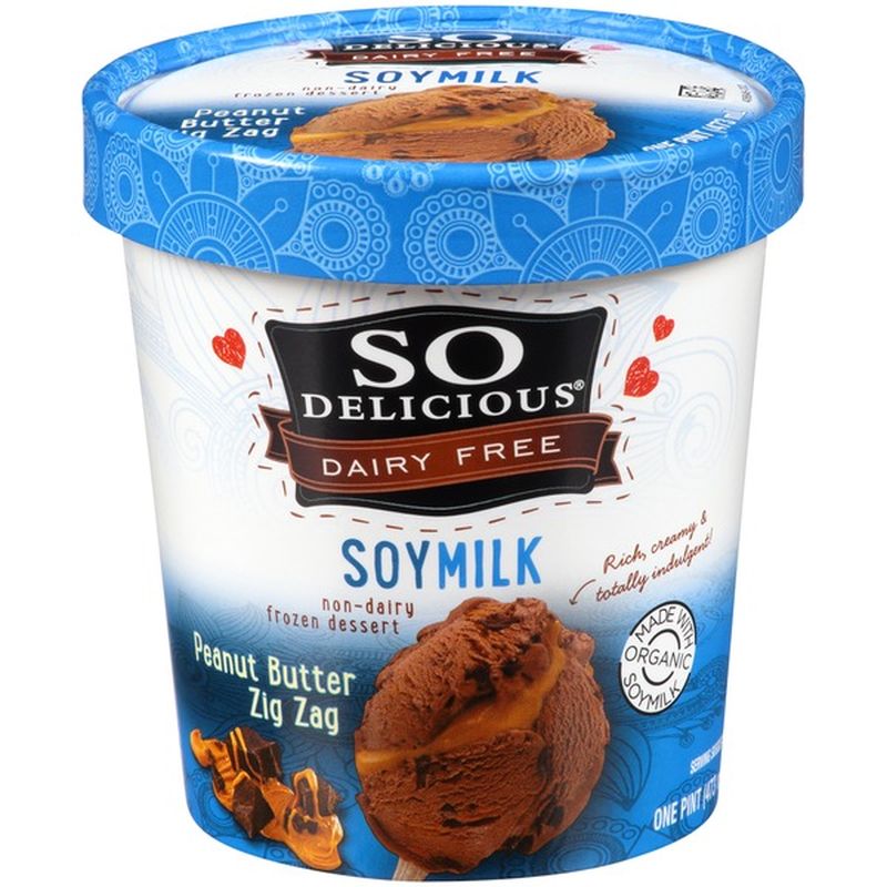 So Delicious Dairy Free SoyMilk Frozen Dessert Peanut Butter Zig Zag (1 ...