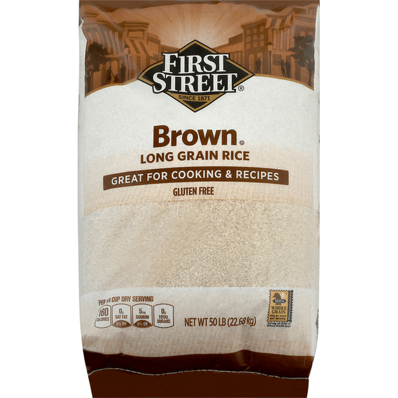 First Street Brown Rice, Long Grain (50 lb) Instacart