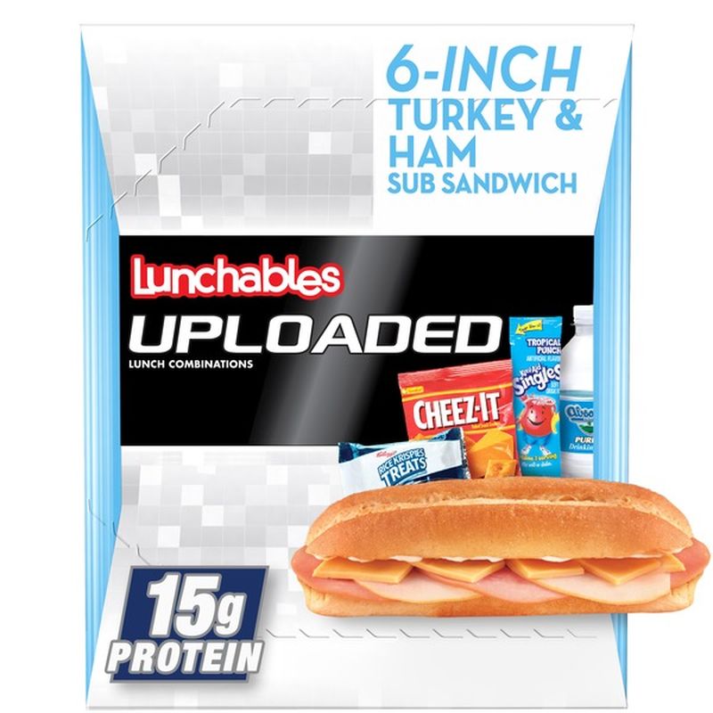Lunchables 6Inch Turkey, Ham & Cheese Sub Sandwich Meal Kit with Water