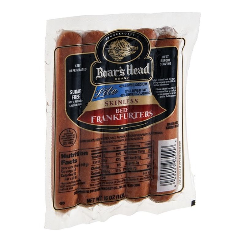 Boar's Head Frankfurters Lite Beef Skinless (16 Oz) - Instacart