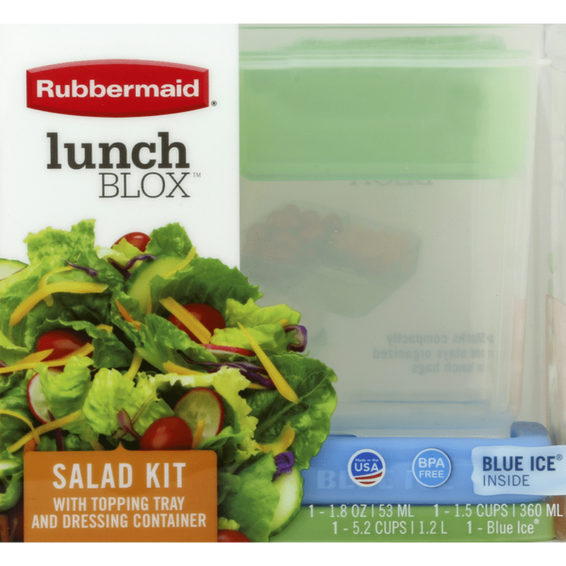 Rubbermaid Salad Kit, with Topping Tray, and Dressing Container (each