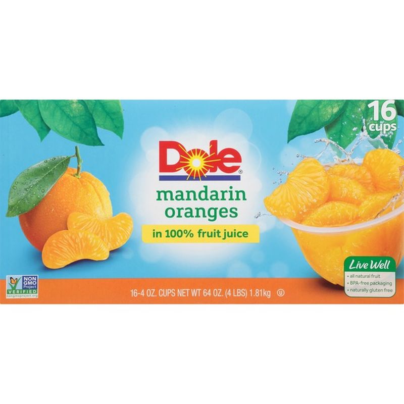 Dole Mandarin Oranges in 100 Fruit Juice Fruit Cups (4 oz) from Costco