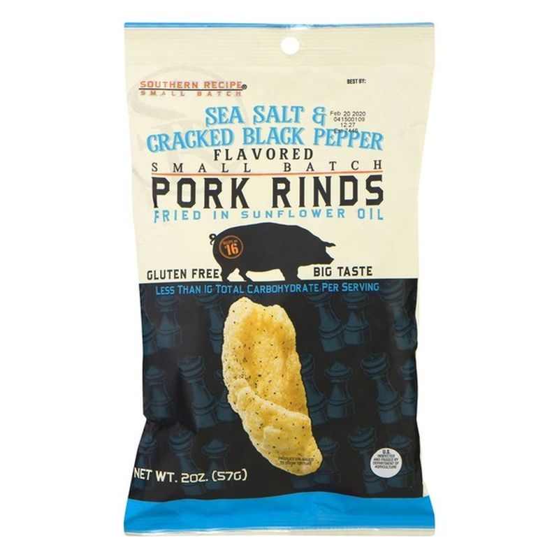 Southern Recipe Small Batch Pork Rinds, Sea Salt & Cracked Black Pepper
