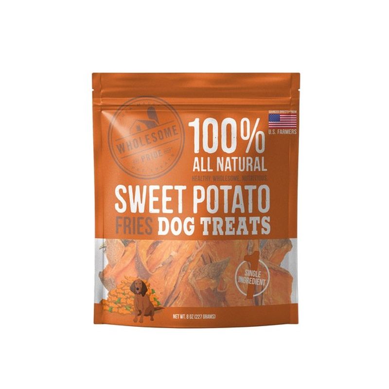 wholesome pride sweet potato fries dog treats