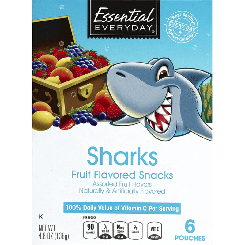 Essential Everyday Fruit Flavored Snacks, Sharks (6 each) Instacart