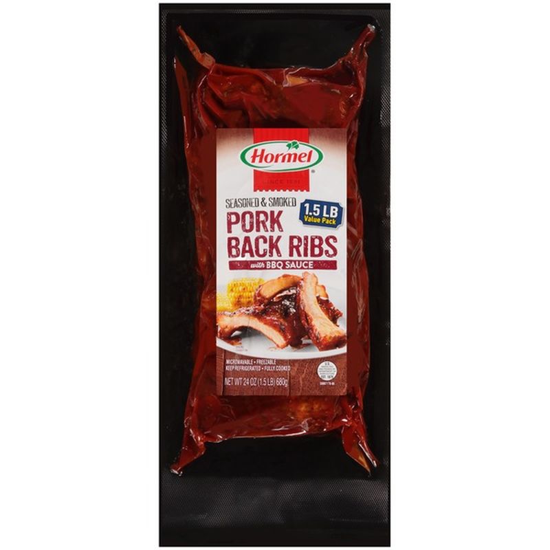 Hormel Seasoned & Smoked Pork Back Ribs with BBQ Sauce (1.5 lb) from