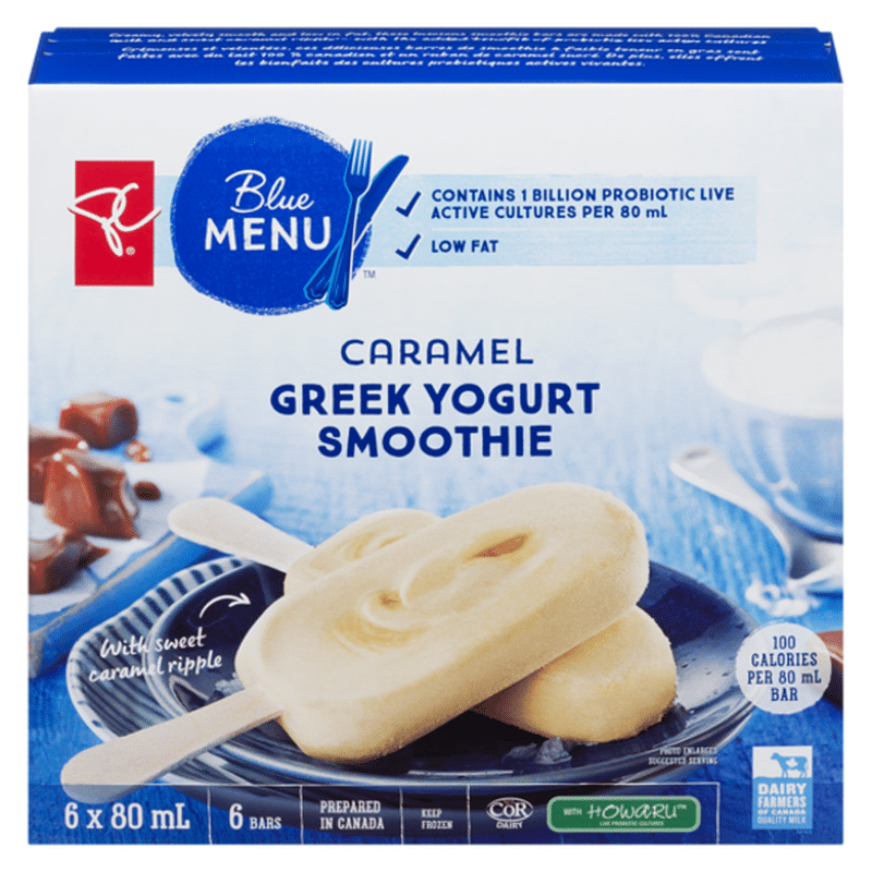 Blue Menu Caramel Greek Yogurt Smoothie Bars (480 ml) - Instacart