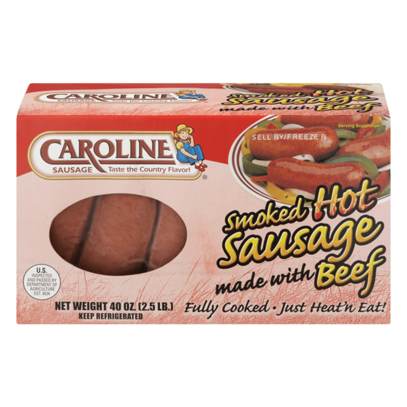 Caroline's Smoked Hot Sausage Beef (40 oz) Instacart
