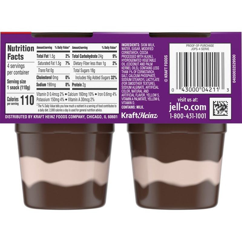 JellO Ready to Eat Chocolate Vanilla Swirl Pudding Cups (3.875 oz
