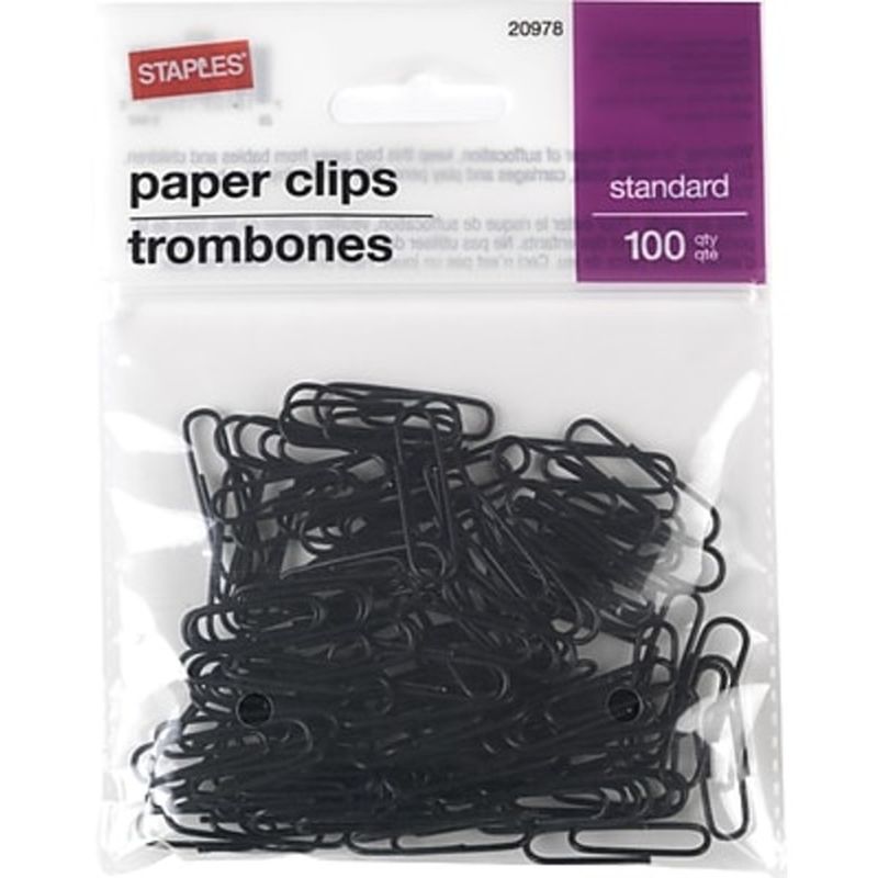 Staples Black 1 Size VinylCoated Paper Clips (100 ct) Instacart