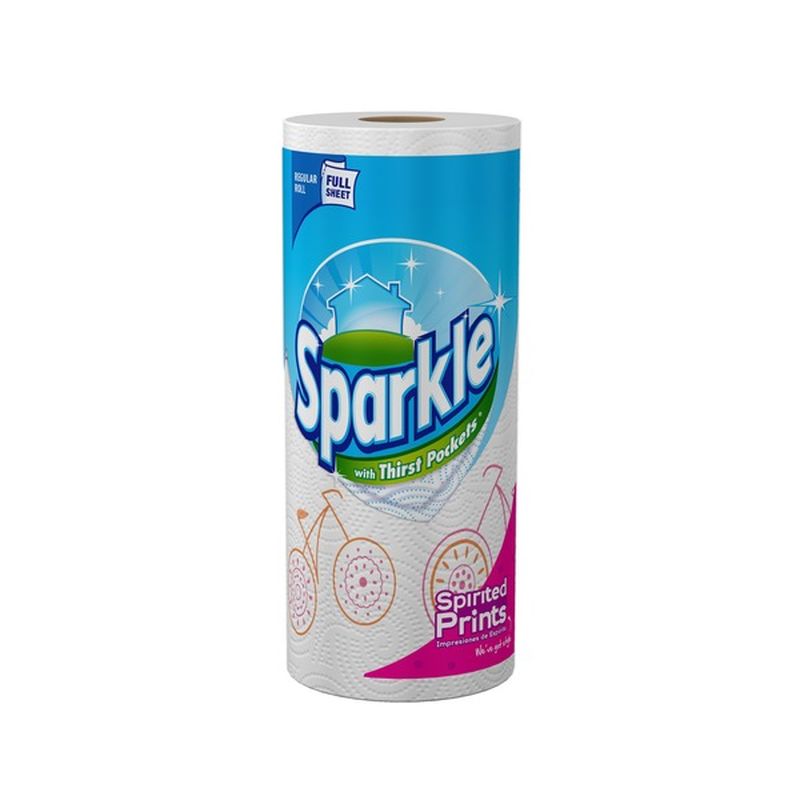 Sparkle Paper Towels, Regular Roll, Full Sheet, Spirited Prints, 2Ply (1 each) Delivery or
