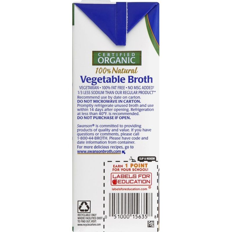 Swanson® Organic Vegetable Broth, 32 oz. Carton (32 oz) from Publix