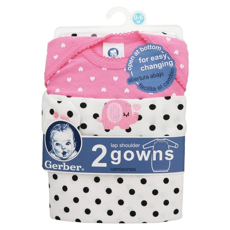 Gerber 0 to 6 Months Elephant Lap Shoulder Gowns