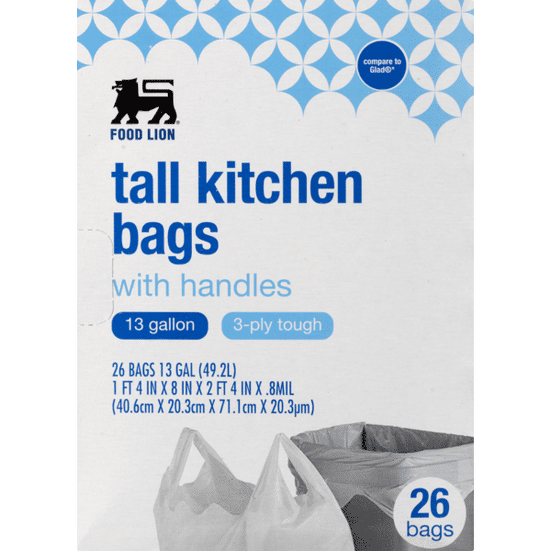 Food Lion Tall Kitchen Bags, With Handles (26 ct) Instacart