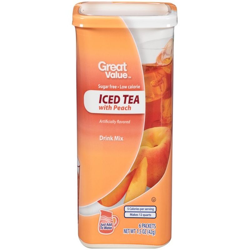 Great Value Iced Tea with Peach Drink Mix (1.5 oz) Instacart