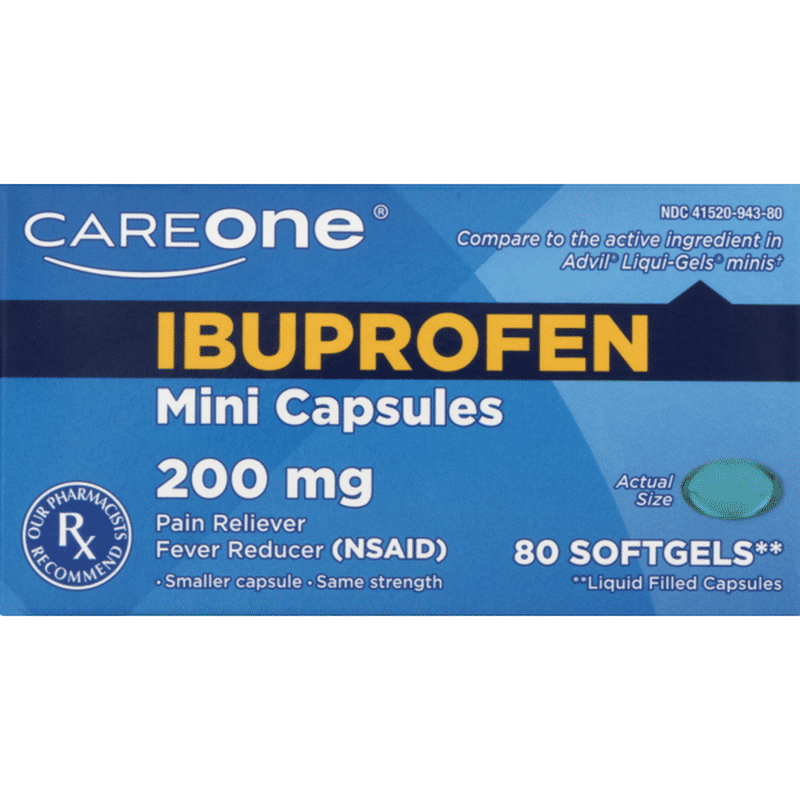 CareOne Ibuprofen Mini Softgel Capsules 200mg (80 ct) Instacart
