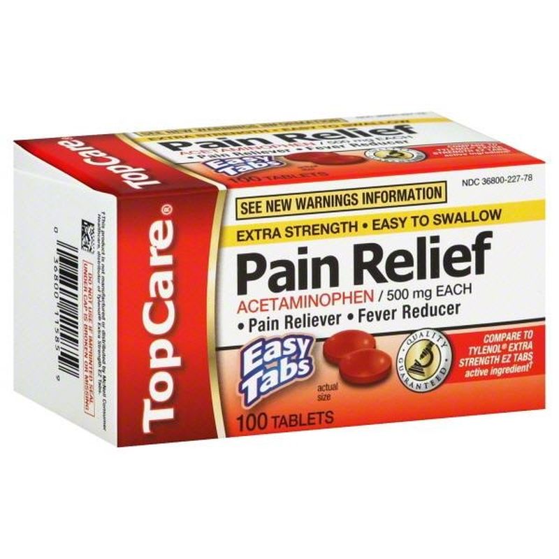 Top Care Extra Strength Acetaminophen 500 Mg Pain Reliever Fever