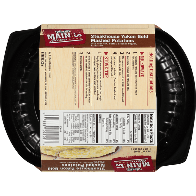 Main St Bistro Mashed Potatoes, Steakhouse Yukon Gold (20 oz) Instacart
