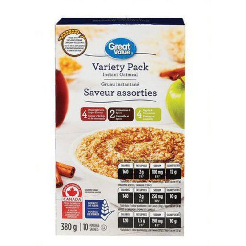 Great Value Instant Oatmeal Variety Pack (each) Instacart