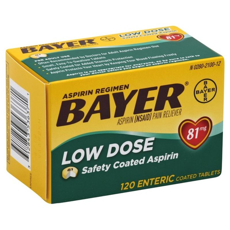 Bayer Aspirin Low Dose Safety Coated Tablets 120 CT (120 ct) Instacart