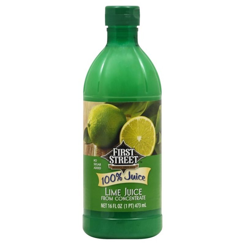 First Street 100 Lime Juice FROM CONCENTRATE (16 oz) Instacart