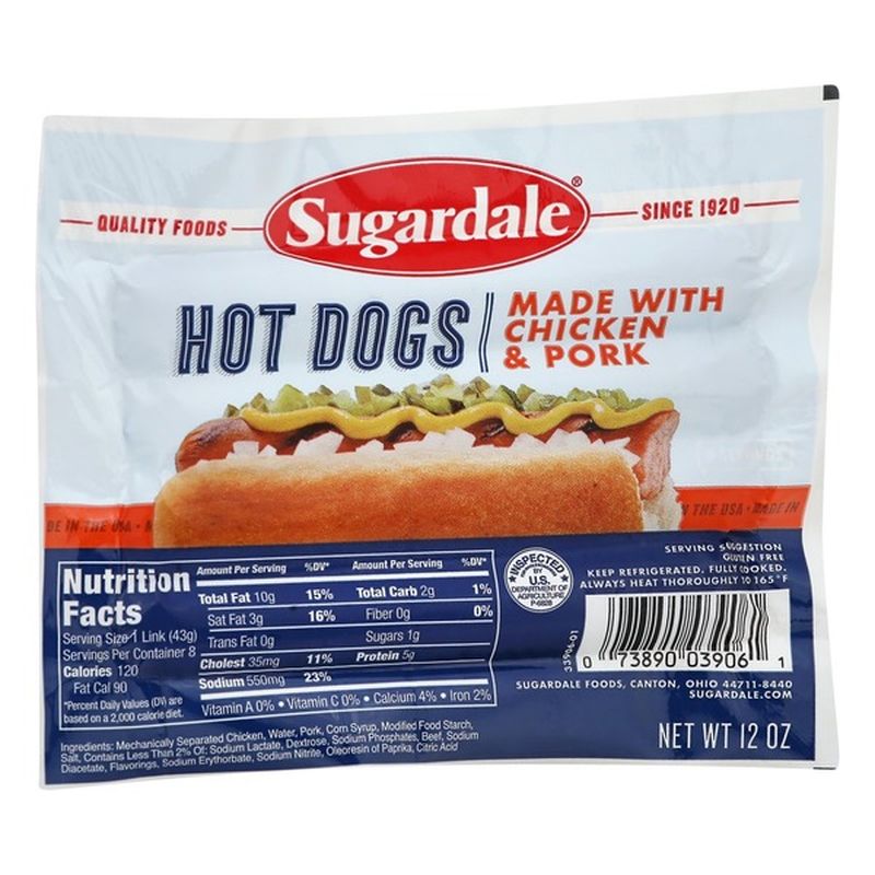 Sugardale Hot Dogs, Chicken & Pork (12 oz) Delivery or Pickup Near Me Instacart