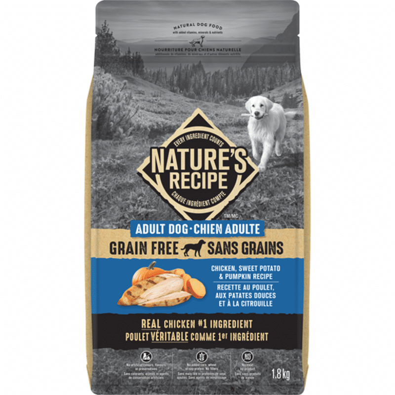 Nature's Recipe Grain Free Adult Chicken Sweet Potato & Pumpkin Recipe Dry Dog Food