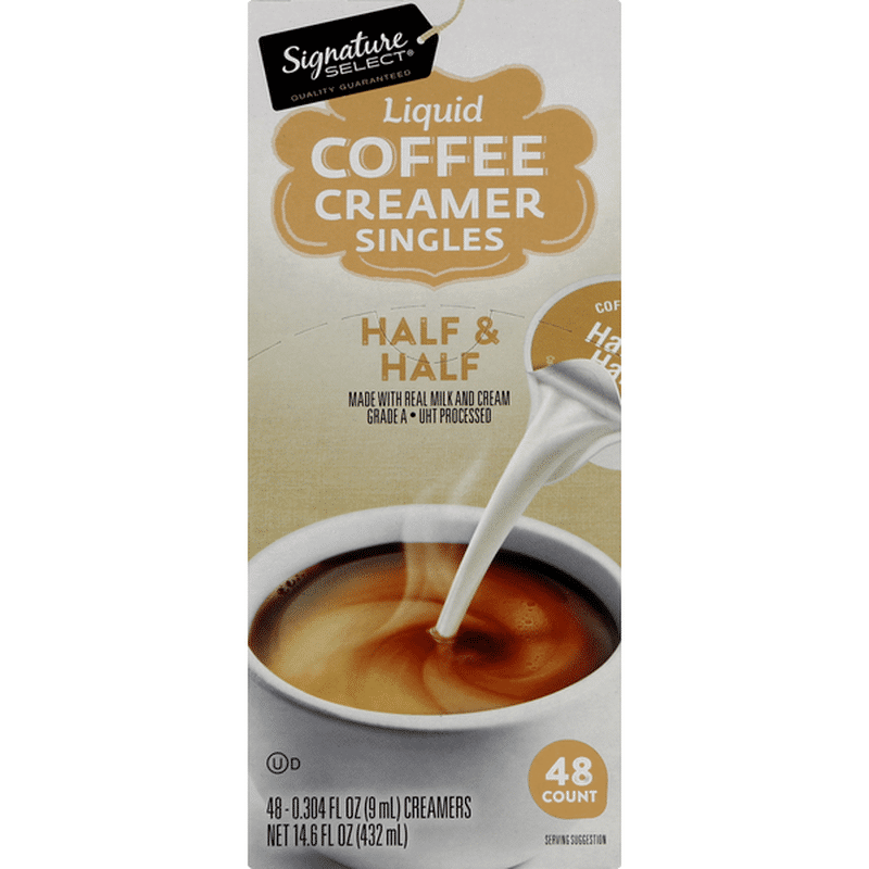 Signature Select Coffee Creamer Liquid Half Half Singles 48 Each Instacart