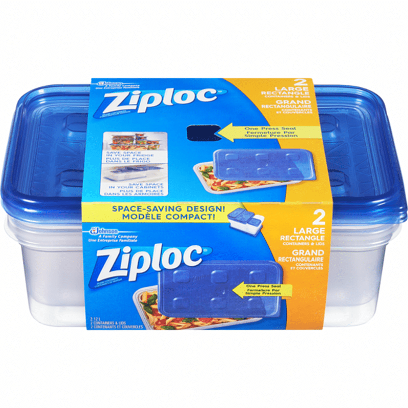 Ziploc Large Rectangle Containers (2 ct) - Instacart