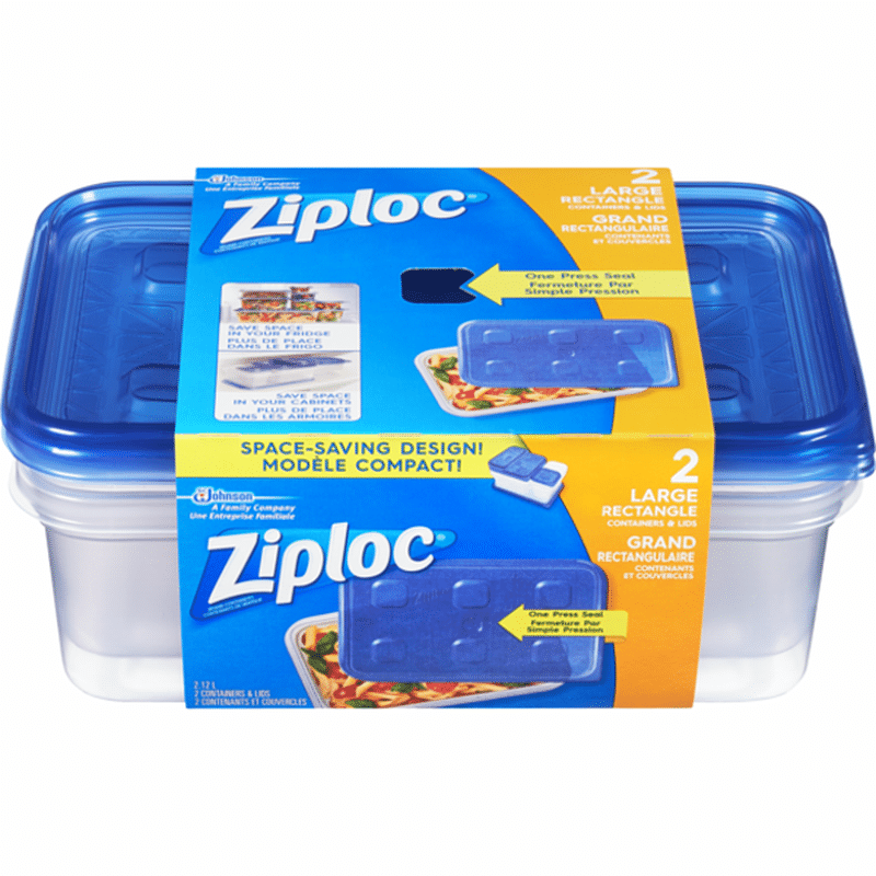 Ziploc Large Rectangle Containers (2 ct) Instacart