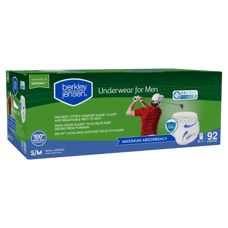 Berkley Jensen Incontinence Underwear for Men, Maximum Absorbency, Size