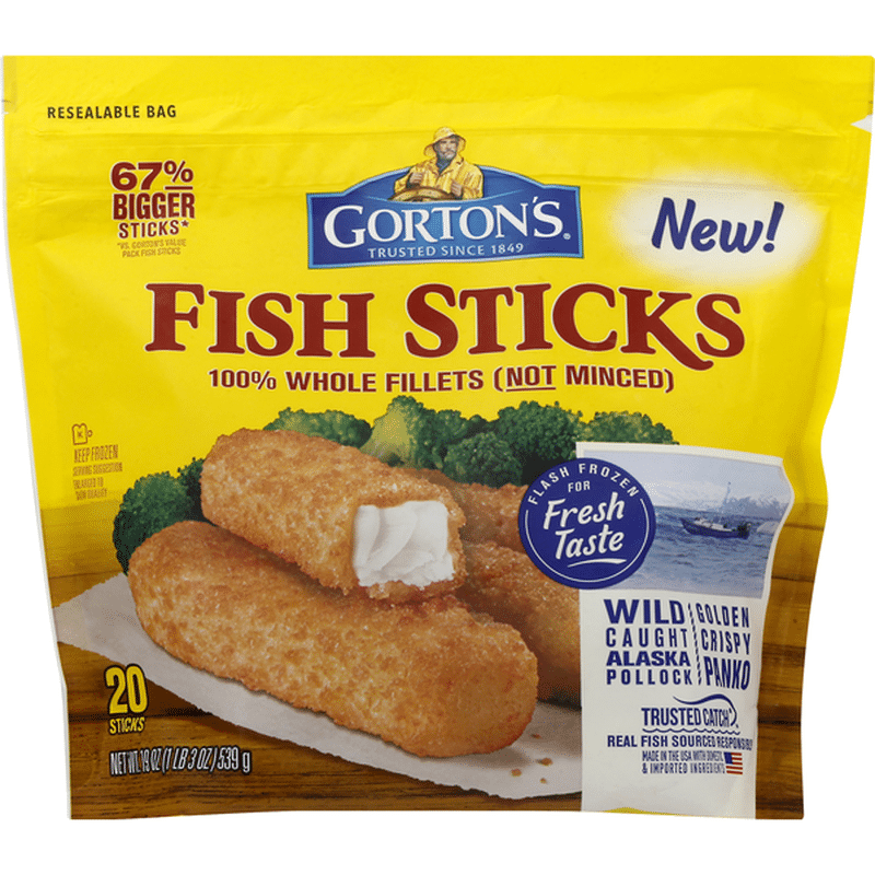 Gorton's Crunchy Breaded Fish Sticks (19 oz) Instacart