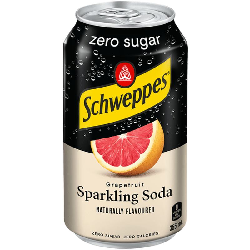 Schweppes Zero Sugar Grapefruit Sparkling Soda (355 ml) Instacart
