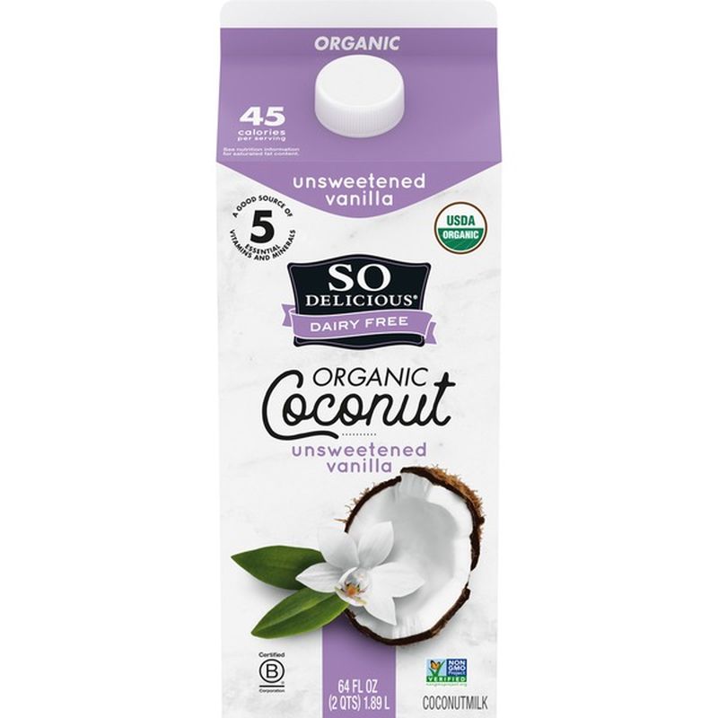 So Delicious Dairy Free UHT Unsweetened Vanilla Coconut Milk, Half ...