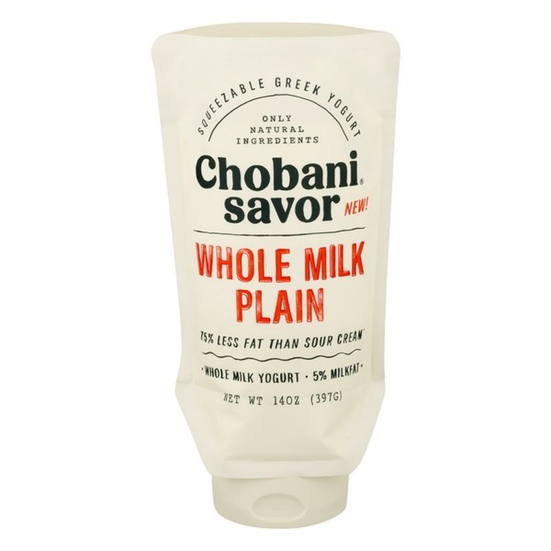 Chobani Savor Whole Milk Plain Squeezable Greek Yogurt (14 oz) from Fry