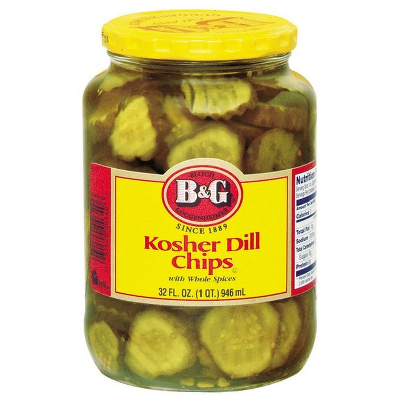 B&g Kosher Dill Chips With Whole Spices Pickles (32 Oz) - Instacart